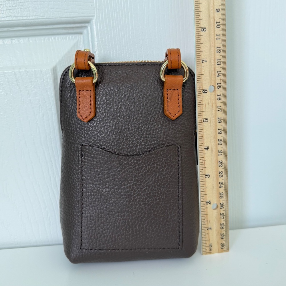 VALENTINA | Mini Brown Leather Crossbody Bag - Picture 4 of 6